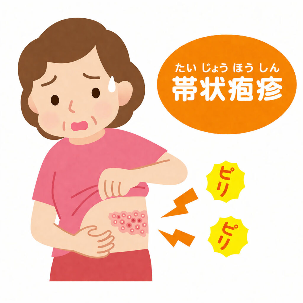 東京都豊島区大塚のおなかとおしりのクリニック 東京大塚の帯状疱疹のイラスト