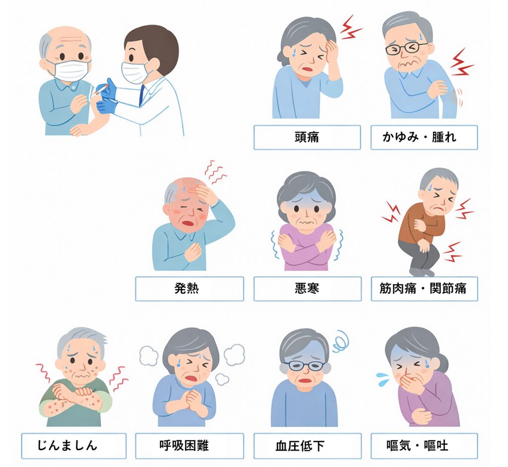 東京都豊島区大塚のおなかとおしりのクリニック 東京大塚のワクチン副作用のイラスト
