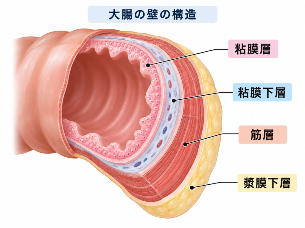 東京都豊島区大塚のおなかとおしりのクリニック 東京大塚の大腸壁のイラスト